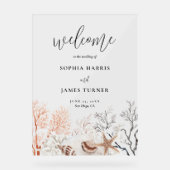 ボホビーチコーラルリーフ結婚の歓迎 アクリルサイン (正面)