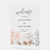 ボホビーチコーラルリーフ結婚の歓迎 アクリルサイン (傾斜)