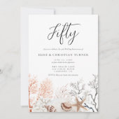 ボホビーチコーラルリーフ結婚50周年 招待状 (正面)