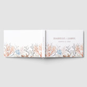 ボホビーチコーラル結婚リーフズフォイルゲストブック ゲストブック (全面)