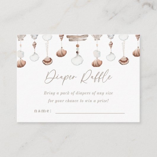 ボホビーチシェルおむつラッフルエンクロージャカード エンクロージャーカード (正面)