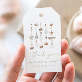 ボホビーチシェルベイビーシャワー ギフトタグ