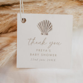 ボホビーチシェルベイビーシャワー フェイバータグ