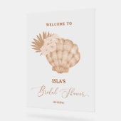 ボホビーチシーシェルブライダルシャワーウェルカム アクリルサイン (傾斜)