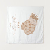 ボホビーチシーシェルブライダルシャワー写真の背景 タペストリー (正面(横))