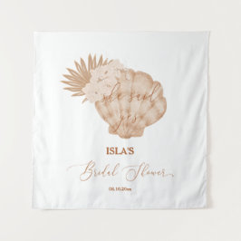 ボホビーチシーシェルブライダルシャワー写真の背景 タペストリー