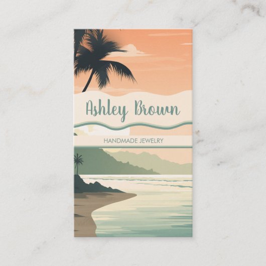 ボホビーチテラコッタイヤリングジュエリーイラストレーション 名刺 (正面)