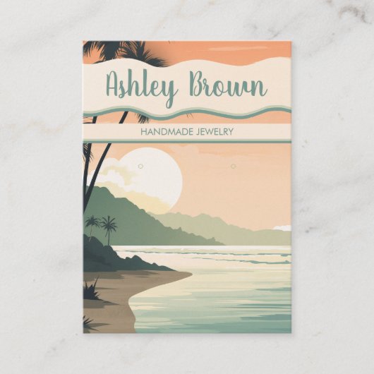 ボホビーチテラコッタイヤリングジュエリーディスプレイシック 名刺 (正面)