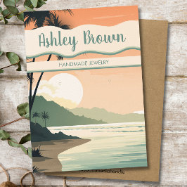 ボホビーチテラコッタイヤリングジュエリーディスプレイシック 名刺