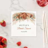 ボホビーチテラコッタパンパスグリーンブライダルシャワー スタンダードカクテルナプキン (インサイチュ)