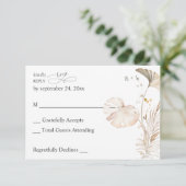 ボホビーチトロピカルベージュフローラノミールRSVP 出欠カード (スタンド正面)