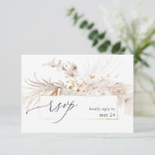 ボホビーチトロピカルベージュフローラw食事RSVP 2 出欠カード (スタンド正面)