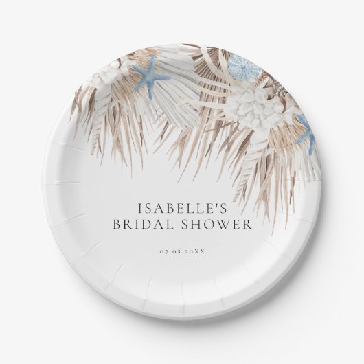 ボホビーチブライダルシャワー ペーパープレート (正面)