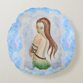 ボホビーチ神秘的なマーメイドウォーター色 ラウンドクッション