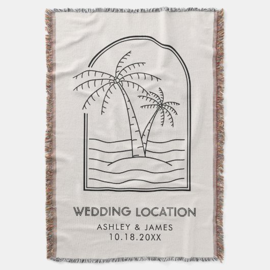 ボホビーチ結婚式新郎用ブランケット スローブランケット (正面縦)