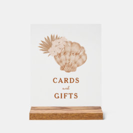 ボホビーチ シェル ブライダルシャワーのカードとギフト アクリルサイン