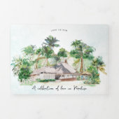 ボホビーチ | 図解入りの、写真付きの結婚 三つ折り招待状 (カバー)