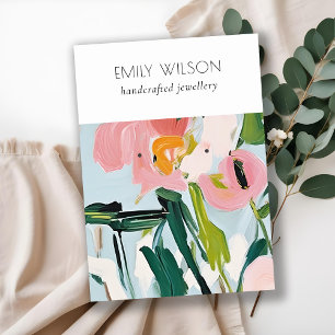 ボホピカラフルックブルー絵を描フローラ2イヤリング 名刺