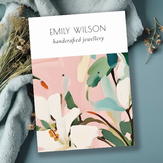 ボホピカラフルンクティール（緑がかった色）絵を描フローライヤリング 名刺