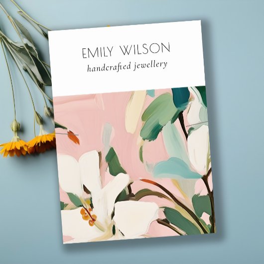 ボホピカラフルンクティール（緑がかった色）絵を描フローラネックレス 名刺