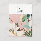 ボホピカラフルンクティール(緑がかった色)絵を描フローラハイピンのロゴ 名刺 (正面)