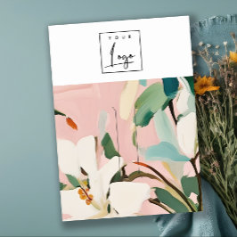 ボホピカラフルンクティール（緑がかった色）絵を描フローラハイピンのロゴ 名刺