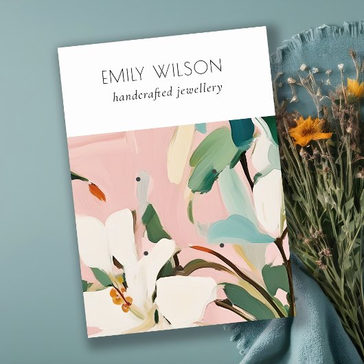 ボホピカラフルンクティール（緑がかった色）絵を描フローラ2イヤリング 名刺