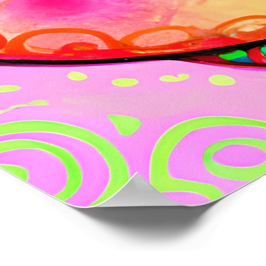 ボホピグファンキーファームアニマルポートレートアート ポスター (角)