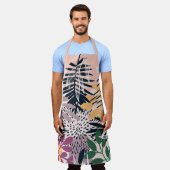 ボホピンクとネイビー エプロン (着用した状態)