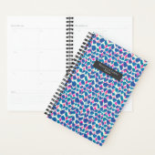 ボホピンクとブルーのブラシストローク プランナー手帳 (ディスプレー)