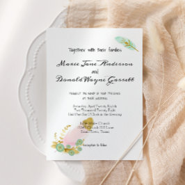 ボホピンクと金ゴールド羽リハーサルディナー