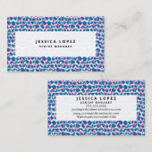 ボホピンクと青のブラシストローク 名刺 (正面/裏面)