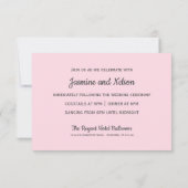 ボホピンクのラベンダーブルー牧草地ウェディングレセプション 出欠カード (裏面)