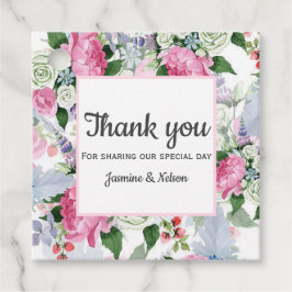 ボホピンクのラベンダー感謝していブルーの花結婚よ フェイバータグ