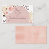 ボホピンクの動物ジャングルおむつラッフル エンクロージャーカード (正面/裏面)