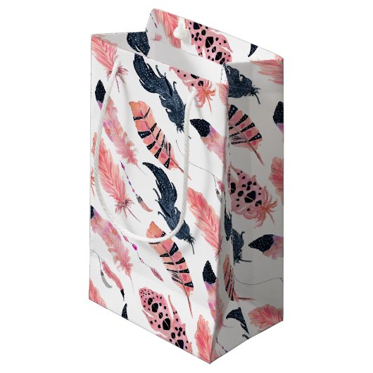 ボホピンクの羽 スモールペーパーバッグ (正面アングル)