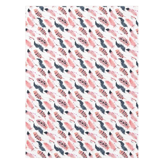 ボホピンクの羽 テーブルクロス (正面)