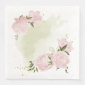 ボホピンクの花と緑の葉の植物画 (正面)