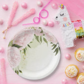 ボホピンクの花の緑の葉植物植物 ペーパープレート (パーティー)