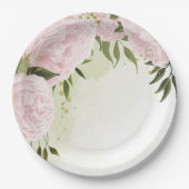 ボホピンクの花の緑の葉植物植物 ペーパープレート (正面)