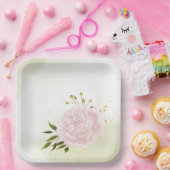 ボホピンクの花の緑の葉植物植物 ペーパープレート (パーティー)