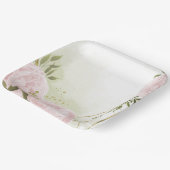 ボホピンクの花の緑の葉植物植物 ペーパープレート (傾斜あり)