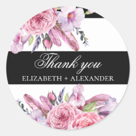 ボホピンクの花結婚と羽感謝していは ラウンドシール