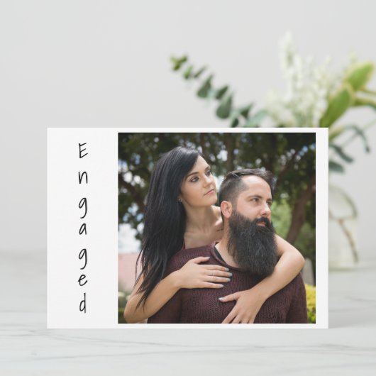 ボホピンクアンド金ゴールド羽毛婚約 案内状 (スタンド正面)