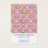 ボホピンクイヤリングネックレスジュエリーディスプレイカード (裏面)