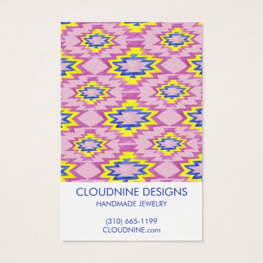 ボホピンクイヤリングネックレスジュエリーディスプレイカード (裏面)