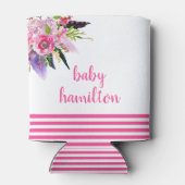 ボホピンクウォーター色フローラカスタムベビーシャワー 缶クーラー (裏面)
