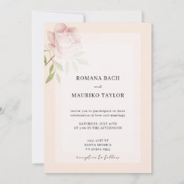 ボホピンクエレガントローズウォーター色フローラ 招待状