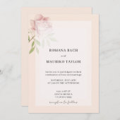 ボホピンクエレガントローズウォーター色フローラ 招待状 (正面/裏面)