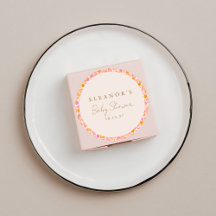 ボホピンクオレンジフローラかわいい赤ちゃんシャワーカスタム